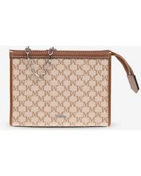 Max Mara - Logo Plaque Zip-Up Clutch Bag - Lyst