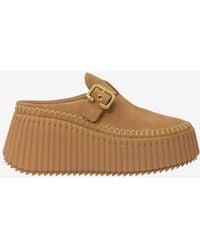 Chloé - Nama Platform Wedge Mules - Lyst