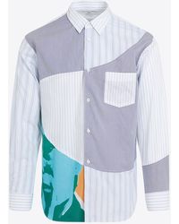 Comme des Garçons - Striped Patchwork Poplin Shirt - Lyst
