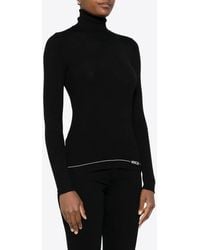 Moncler - Logo Wool Turtleneck Sweater - Lyst