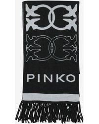 Pinko - Love Birds Fringed Scarf - Lyst