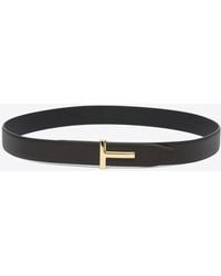 Tom Ford - T-Bar Reversible Leather Belt - Lyst