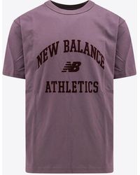 New Balance - Flocked Logo Crewneck T-Shirt - Lyst