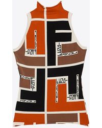 Fendi - Knitted Color-Block Sleeveless Top - Lyst