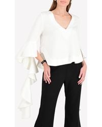 Ellery - Reverberation V-Neck Top With Bell Sleeves - Lyst