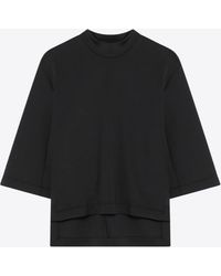 Moncler - Asymmetric Hem Short-Sleeved T-Shirt - Lyst