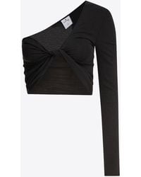 Courreges - One-Shoulder Twisted Cropped Top - Lyst