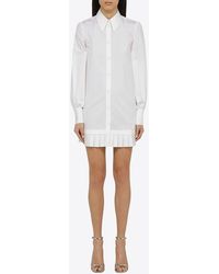 Off-White c/o Virgil Abloh - Logo-Embroidered Pleated Shirt Dress - Lyst