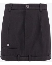 Balenciaga - Deconstructed Wool Mini Skirt - Lyst