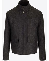 Versace - Barocco Pattern Zip-Up Jacket - Lyst