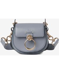 Chloé - Small Tess Leather And Suede Crossbody Bag - Lyst