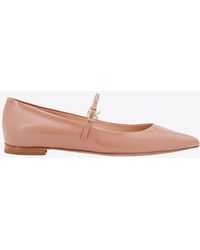 Gianvito Rossi - Ribbon Jane Patent Leather Pointed Flats - Lyst