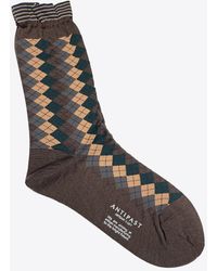 Antipast - Geometric Wool Knitted Socks - Lyst