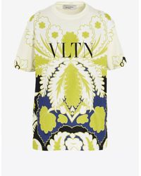 Valentino Vltn World Arazzo Print Jersey T-shirt- delivery In 3-4 Weeks - White