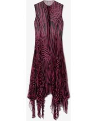 Versace - Zebra Print Midi Shirt Dress - Lyst