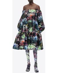 Stine Goya - Zora Off-Shoulder Floral Midi Dress - Lyst