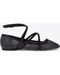 Jimmy Choo - Astoria Crystal Mesh Ballet Flats - Lyst