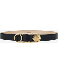 Versace - Safety Pin Calf Leather Belt - Lyst