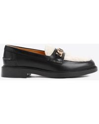 Tod's - Montone Fur And Leather Loafers - Lyst