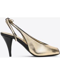Miu Miu - 85 Metallic Leather Slingback Sandals - Lyst
