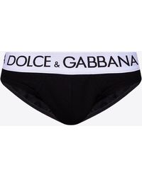Dolce & Gabbana - Mid-Rise Logo-Waistband Briefs - Lyst