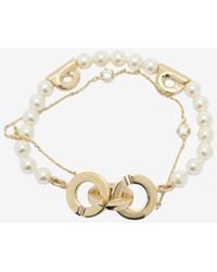 Ferragamo - Double Strand Pearl Bracelet - Lyst