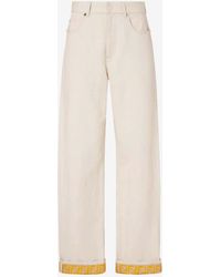 Fendi - High-Waisted Straight-Leg Denim - Lyst