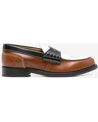 COLLEGE - Colorblocked Calf Leather Loafers - Lyst