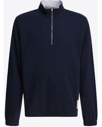 Thom Browne - Half-Zip Ribbed Sweater - Lyst