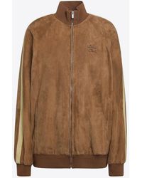 Miu Miu - Waxed Suede Leather Jacket - Lyst
