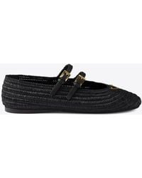 Prada - Logo Crochet Ballerina Flat - Lyst