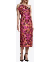 Acler - Davies Off-Shoulder Floral Print Midi Dress - Lyst