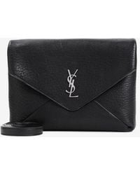 Saint Laurent - Cassandre Logo Leather Envelope Shoulder Bag - Lyst