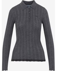 Prada - Wool Polo Sweater - Lyst
