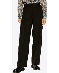 Ganni - High-Rise Straight-Leg Pants - Lyst