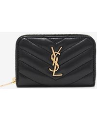 Saint Laurent - Cassandre Quilted Leather Zip-Around Wallet - Lyst