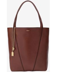Chloé - Medium Spin Grained Leather Tote Bag - Lyst