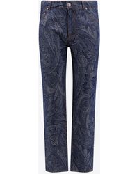 Etro - Paisley Jacquard Straight-Leg Jeans - Lyst