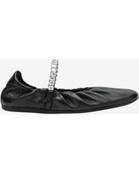 Jimmy Choo - Jade Crystal Strap Nappa Leather Ballet Flats - Lyst