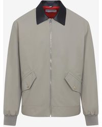 Givenchy - Leather-Collar Zip-Up Jacket - Lyst