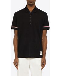 Thom Browne - Logo-Patch Polo T-Shirt - Lyst