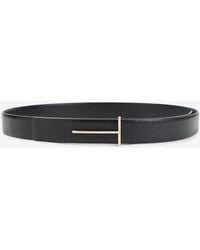 Tom Ford - T-Buckle Reversible Leather Belt - Lyst