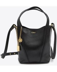 Chloé - Small Spin Glossy Leather Tote Bag - Lyst