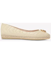 Gucci - Quilted Leather Espadrilles With Double G - Lyst