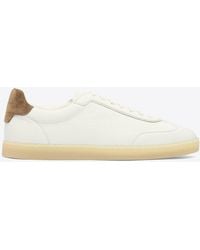 Brunello Cucinelli - Leather Lace-Up Sneakers - Lyst
