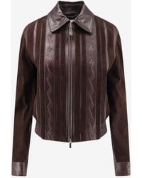 Versace - Leather Suede Jacket - Lyst