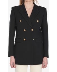 Saint Laurent - Double-Breasted Wool Jacket - Lyst