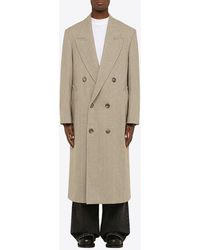 Ami Paris - Double-Breasted Long Wool Coat - Lyst