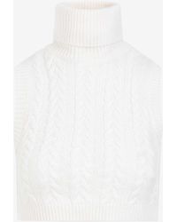 Max Mara - Wool And Cashmere Cable-Knit Sweater Vest - Lyst