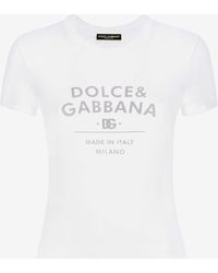 Dolce & Gabbana - Logo Lettering-Print Crewneck T-Shirt - Lyst